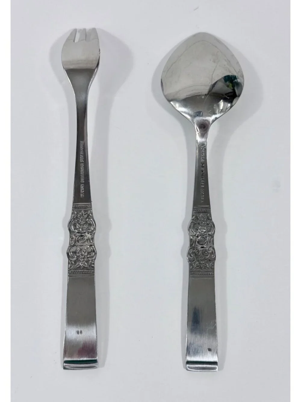 Vintage Northland Oneida Stainless Steel Shrimp Form Soup Spoon Set Flatware Sil